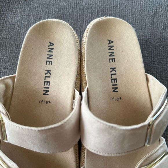 Anne Klein Women's Cream Wedge Sandals - Picture 2 of 6